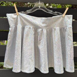 Silver Shattered Glass Rave Skirt Coquetry Clothing Festival Plus Size